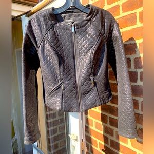 Women Bebe Crop Black Shine Jacket